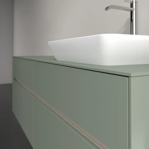 Obrázek VILLEROY BOCH Toaletní skříňka Collaro, s osvětlením, 4 výsuvy, 1600 x 548 x 500 mm, Soft Green / Soft Green #C122B0AF