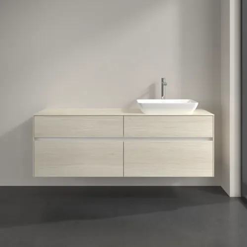 Bild von VILLEROY BOCH Collaro Waschbeckenunterschrank, mit Beleuchtung, 4 Auszüge, 1600 x 548 x 500 mm, White Oak / White Oak #C122B0AA