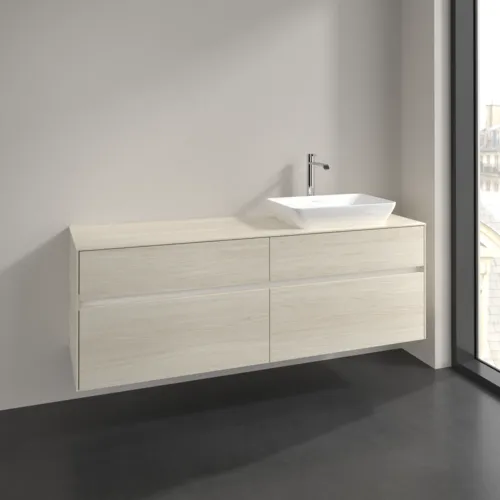 Bild von VILLEROY BOCH Collaro Waschbeckenunterschrank, mit Beleuchtung, 4 Auszüge, 1600 x 548 x 500 mm, White Oak / White Oak #C122B0AA