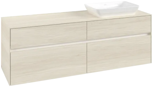 Obrázek VILLEROY BOCH Collaro Vanity unit, with lighting, 4 pull-out compartments, 1600 x 548 x 500 mm, White Oak / White Oak #C122B0AA