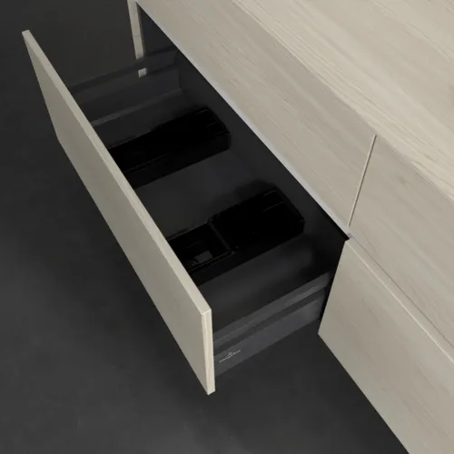 Bild von VILLEROY BOCH Collaro Waschbeckenunterschrank, mit Beleuchtung, 4 Auszüge, 1600 x 548 x 500 mm, White Oak / White Oak #C122B0AA
