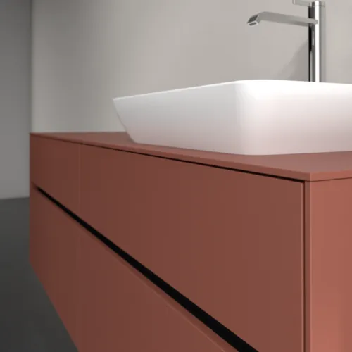 Bild von VILLEROY BOCH Collaro Waschbeckenunterschrank, mit Beleuchtung, 4 Auszüge, 1600 x 548 x 500 mm, Wine Red / Wine Red #C122B0AH
