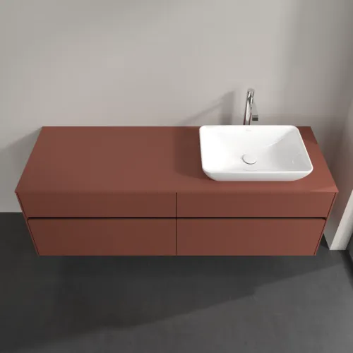 Bild von VILLEROY BOCH Collaro Waschbeckenunterschrank, mit Beleuchtung, 4 Auszüge, 1600 x 548 x 500 mm, Wine Red / Wine Red #C122B0AH
