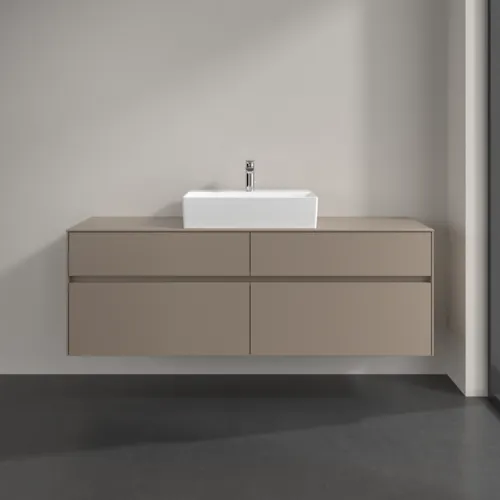 Obrázek VILLEROY BOCH Toaletní skříňka Collaro, s osvětlením, 4 výsuvy, 1600 x 548 x 500 mm, taupe / taupe #C134B0VM