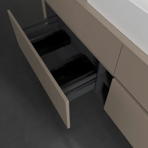 Obrázek VILLEROY BOCH Toaletní skříňka Collaro, s osvětlením, 4 výsuvy, 1600 x 548 x 500 mm, taupe / taupe #C134B0VM