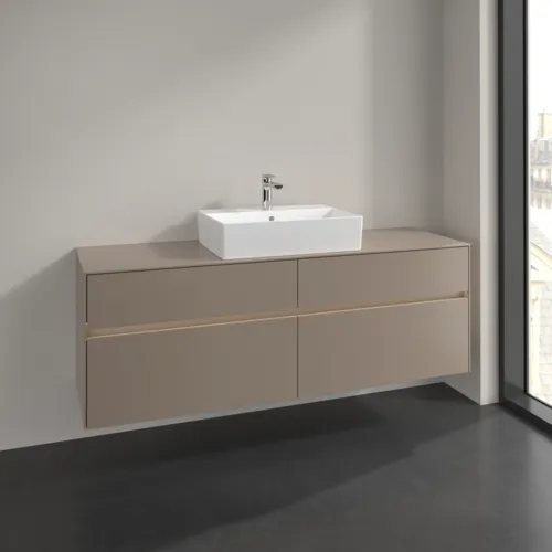 Obrázek VILLEROY BOCH Toaletní skříňka Collaro, s osvětlením, 4 výsuvy, 1600 x 548 x 500 mm, taupe / taupe #C134B0VM