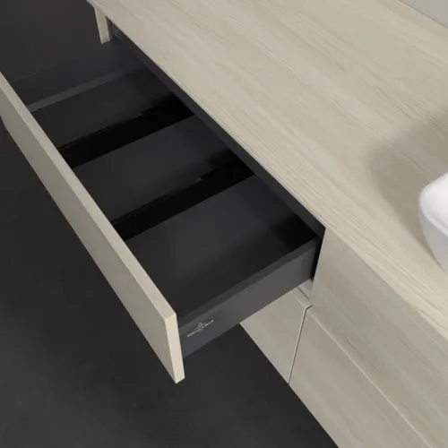 VILLEROY BOCH Collaro Waschbeckenunterschrank, mit Beleuchtung, 4 Auszüge, 1400 x 548 x 500 mm, White Oak / White Oak #C118B0AA, Bild 8