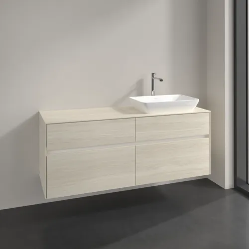 VILLEROY BOCH Collaro Waschbeckenunterschrank, mit Beleuchtung, 4 Auszüge, 1400 x 548 x 500 mm, White Oak / White Oak #C118B0AA, Bild 2