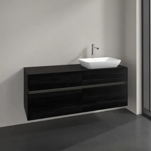 Bild von VILLEROY BOCH Collaro Waschbeckenunterschrank, mit Beleuchtung, 4 Auszüge, 1400 x 548 x 500 mm, Black Oak / Black Oak #C118B0AB