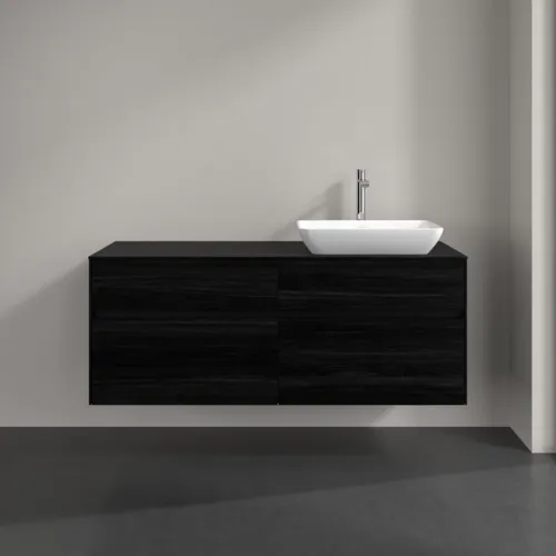 Bild von VILLEROY BOCH Collaro Waschbeckenunterschrank, mit Beleuchtung, 4 Auszüge, 1400 x 548 x 500 mm, Black Oak / Black Oak #C118B0AB