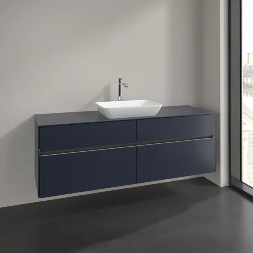 Bild von VILLEROY BOCH Collaro Waschbeckenunterschrank, mit Beleuchtung, 4 Auszüge, 1600 x 548 x 500 mm, Marine Blue / Marine Blue #C120B0VQ