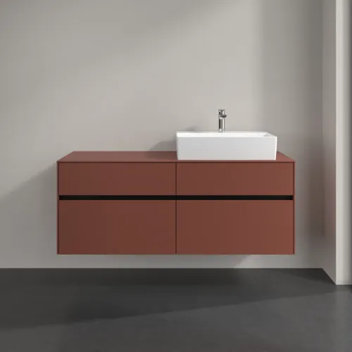 Bild von VILLEROY BOCH Collaro Waschbeckenunterschrank, 4 Auszüge, 1400 x 548 x 500 mm, Wine Red / Wine Red #C13300AH