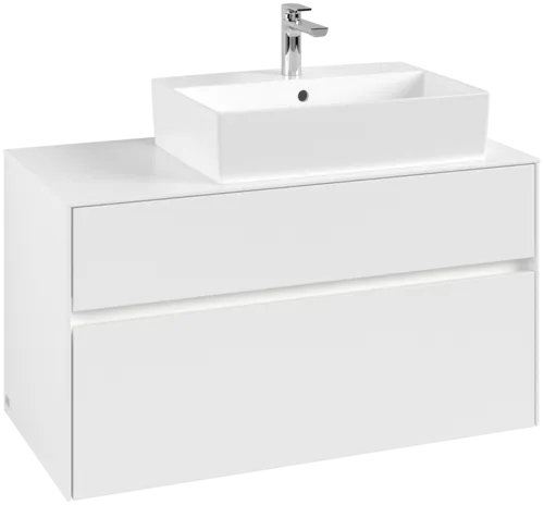 Obrázek VILLEROY BOCH Collaro toaletní skříňka, s osvětlením, 2 výsuvy, 1000 x 548 x 500 mm, bílá matná / bílá matná #C127B0MS