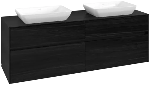 Зображення з  VILLEROY BOCH Collaro Vanity unit, with lighting, 4 pull-out compartments, 1600 x 548 x 500 mm, Black Oak / Black Oak #C123B0AB
