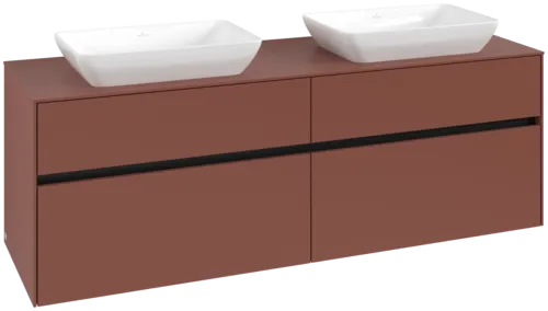 Picture of VILLEROY BOCH Collaro Vanity unit, with lighting, 4 pull-out compartments, 1600 x 548 x 500 mm, Wine Red / Wine Red #C123B0AH