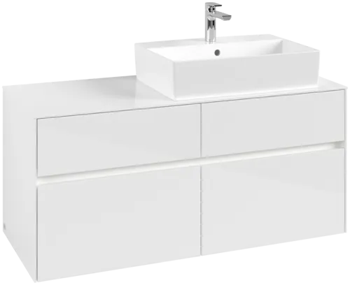 Obrázek VILLEROY BOCH Collaro toaletní skříňka, s osvětlením, 4 výsuvy, 1200 x 548 x 500 mm, lesklá bílá / lesklá bílá #C130B0DH