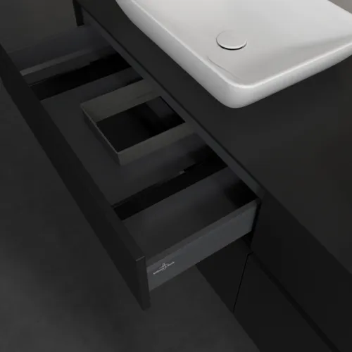Bild von VILLEROY BOCH Collaro Waschbeckenunterschrank, 4 Auszüge, 1600 x 548 x 500 mm, Volcano Black / Volcano Black #C12300VL