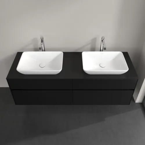 Bild von VILLEROY BOCH Collaro Waschbeckenunterschrank, 4 Auszüge, 1600 x 548 x 500 mm, Volcano Black / Volcano Black #C12300VL