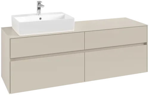 Picture of VILLEROY BOCH Collaro Vanity unit, with lighting, 4 pull-out compartments, 1600 x 548 x 500 mm, Cashmere Grey / Cashmere Grey #C135B0VN