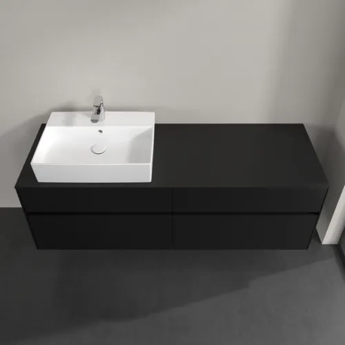 Bild von VILLEROY BOCH Collaro Waschbeckenunterschrank, mit Beleuchtung, 4 Auszüge, 1600 x 548 x 500 mm, Volcano Black / Volcano Black #C135B0VL