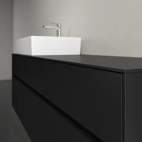Bild von VILLEROY BOCH Collaro Waschbeckenunterschrank, mit Beleuchtung, 4 Auszüge, 1600 x 548 x 500 mm, Volcano Black / Volcano Black #C135B0VL
