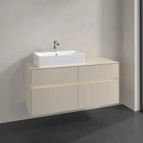 Bild von VILLEROY BOCH Collaro Waschbeckenunterschrank, mit Beleuchtung, 4 Auszüge, 1200 x 548 x 500 mm, Cashmere Grey / Cashmere Grey #C129B0VN
