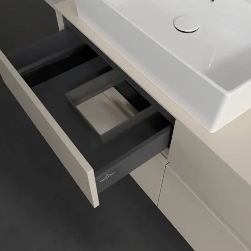 Bild von VILLEROY BOCH Collaro Waschbeckenunterschrank, mit Beleuchtung, 4 Auszüge, 1200 x 548 x 500 mm, Cashmere Grey / Cashmere Grey #C129B0VN