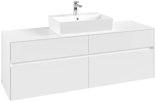Picture of VILLEROY BOCH Collaro Vanity unit, with lighting, 4 pull-out compartments, 1600 x 548 x 500 mm, White Matt / White Matt #C134B0MS