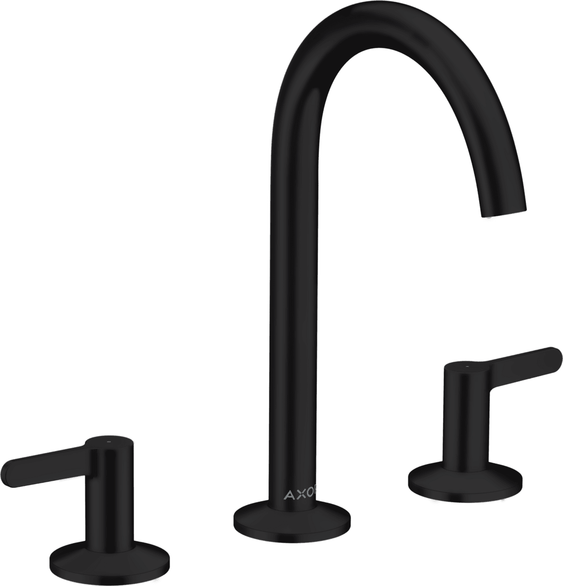 Picture of HANSGROHE AXOR One 3-hole basin mixer 170 with push-open waste set #48050670 - Matt Black
