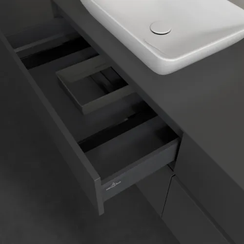 Bild von VILLEROY BOCH Collaro Waschbeckenunterschrank, mit Beleuchtung, 4 Auszüge, 1600 x 548 x 500 mm, Graphite / Graphite #C121B0VR