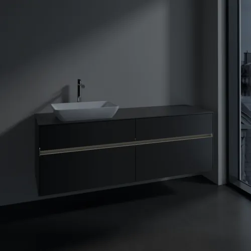 Bild von VILLEROY BOCH Collaro Waschbeckenunterschrank, mit Beleuchtung, 4 Auszüge, 1600 x 548 x 500 mm, Graphite / Graphite #C121B0VR