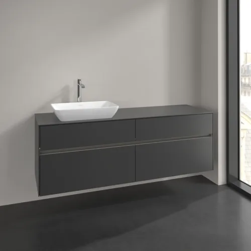 Bild von VILLEROY BOCH Collaro Waschbeckenunterschrank, mit Beleuchtung, 4 Auszüge, 1600 x 548 x 500 mm, Graphite / Graphite #C121B0VR