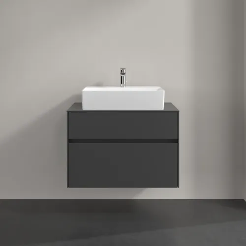 Bild von VILLEROY BOCH Collaro Waschbeckenunterschrank, 2 Auszüge, 800 x 548 x 500 mm, Graphite / Graphite #C12400VR