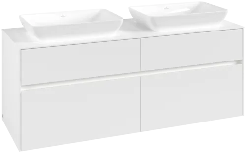 Picture of VILLEROY BOCH Collaro Vanity unit, with lighting, 4 pull-out compartments, 1400 x 548 x 500 mm, White Matt / White Matt #C119B0MS
