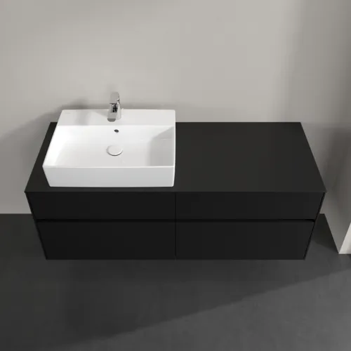 Bild von VILLEROY BOCH Collaro Waschbeckenunterschrank, 4 Auszüge, 1400 x 548 x 500 mm, Volcano Black / Volcano Black #C13200VL