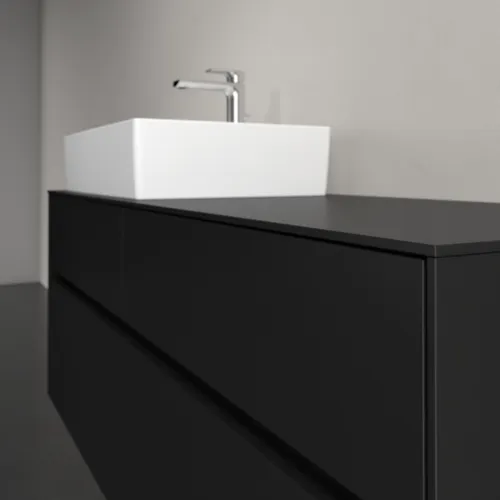Bild von VILLEROY BOCH Collaro Waschbeckenunterschrank, 4 Auszüge, 1400 x 548 x 500 mm, Volcano Black / Volcano Black #C13200VL