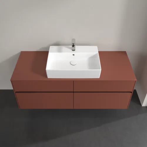 Bild von VILLEROY BOCH Collaro Waschbeckenunterschrank, mit Beleuchtung, 4 Auszüge, 1400 x 548 x 500 mm, Wine Red / Wine Red #C131B0AH