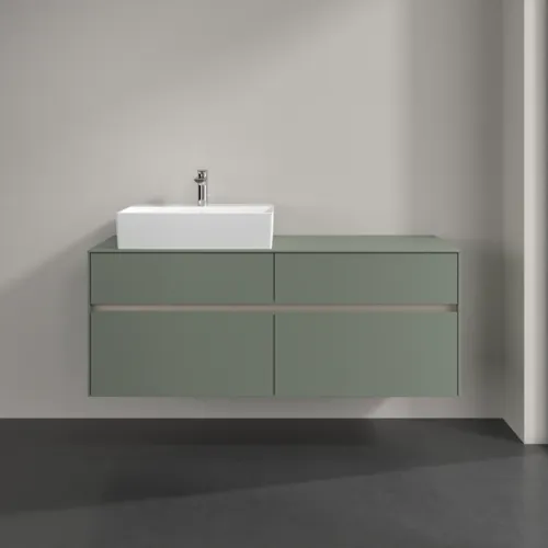 Bild von VILLEROY BOCH Collaro Waschbeckenunterschrank, mit Beleuchtung, 4 Auszüge, 1400 x 548 x 500 mm, Soft Green / Soft Green #C132B0AF