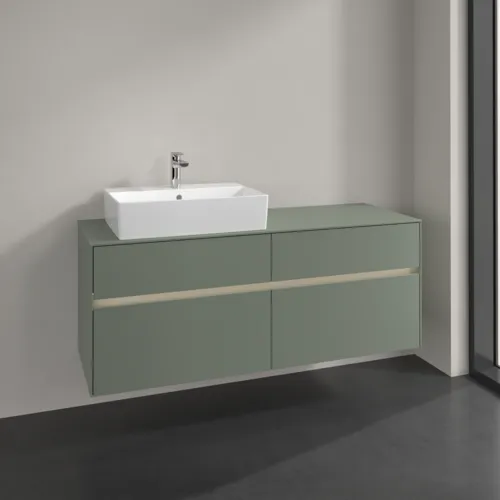 Bild von VILLEROY BOCH Collaro Waschbeckenunterschrank, mit Beleuchtung, 4 Auszüge, 1400 x 548 x 500 mm, Soft Green / Soft Green #C132B0AF