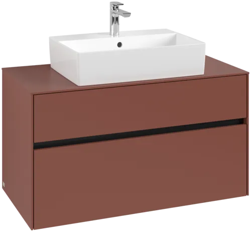 Зображення з  VILLEROY BOCH Collaro Vanity unit, with lighting, 2 pull-out compartments, 1000 x 548 x 500 mm, Wine Red / Wine Red #C125B0AH