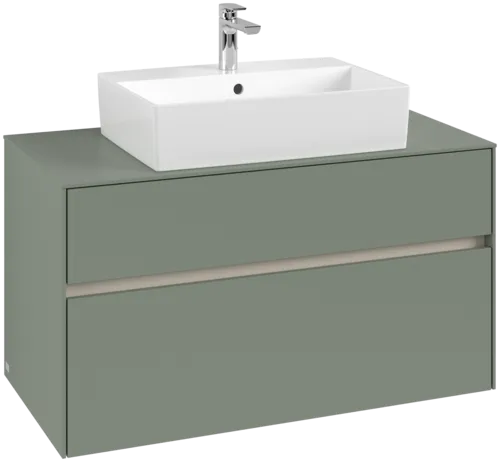Obrázek VILLEROY BOCH Collaro toaletní skříňka, s osvětlením, 2 výsuvy, 1000 x 548 x 500 mm, Soft Green / Soft Green #C125B0AF