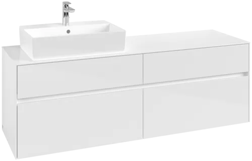Picture of VILLEROY BOCH Collaro Vanity unit, 4 pull-out compartments, 1600 x 548 x 500 mm, Glossy White / Glossy White #C13500DH
