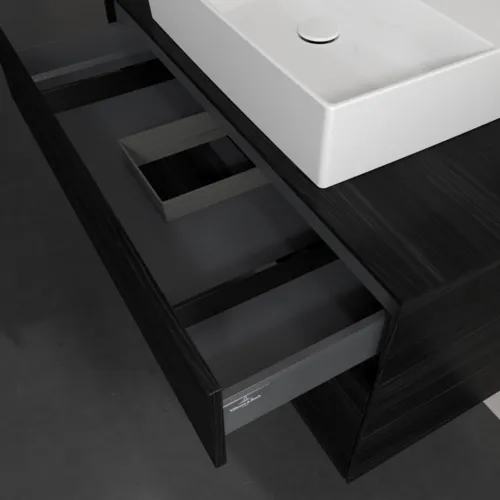 Bild von VILLEROY BOCH Collaro Waschbeckenunterschrank, mit Beleuchtung, 2 Auszüge, 1000 x 548 x 500 mm, Black Oak / Black Oak #C125B0AB