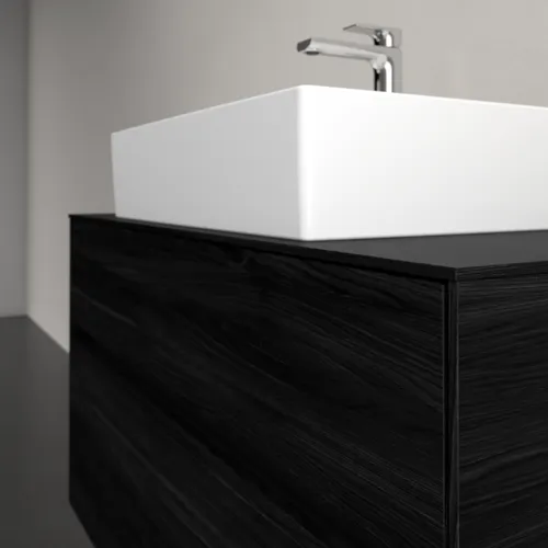 Bild von VILLEROY BOCH Collaro Waschbeckenunterschrank, mit Beleuchtung, 2 Auszüge, 1000 x 548 x 500 mm, Black Oak / Black Oak #C125B0AB