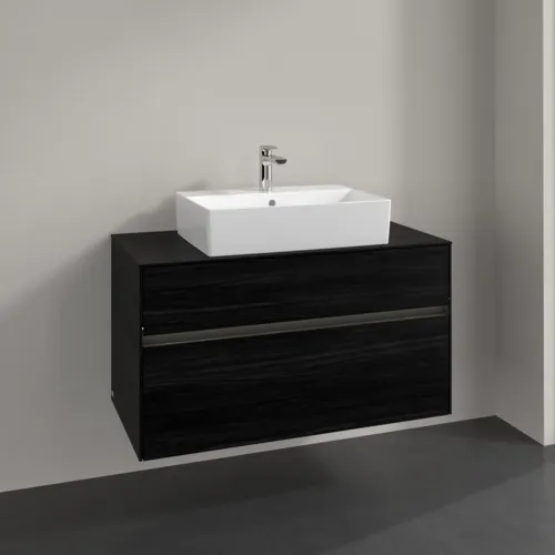 Bild von VILLEROY BOCH Collaro Waschbeckenunterschrank, mit Beleuchtung, 2 Auszüge, 1000 x 548 x 500 mm, Black Oak / Black Oak #C125B0AB