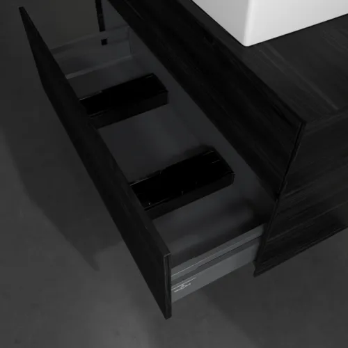 Bild von VILLEROY BOCH Collaro Waschbeckenunterschrank, mit Beleuchtung, 2 Auszüge, 1000 x 548 x 500 mm, Black Oak / Black Oak #C125B0AB