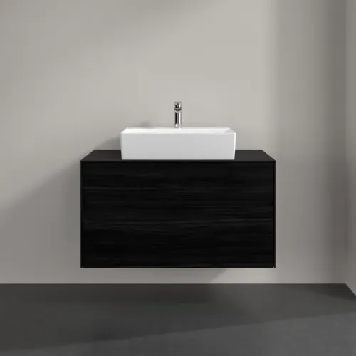 Bild von VILLEROY BOCH Collaro Waschbeckenunterschrank, mit Beleuchtung, 2 Auszüge, 1000 x 548 x 500 mm, Black Oak / Black Oak #C125B0AB