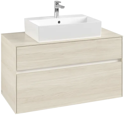 Obrázek VILLEROY BOCH Collaro Vanity unit, with lighting, 2 pull-out compartments, 1000 x 548 x 500 mm, White Oak / White Oak #C125B0AA