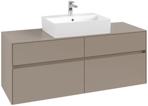 Picture of VILLEROY BOCH Collaro Vanity unit, 4 pull-out compartments, 1400 x 548 x 500 mm, Taupe / Taupe #C13100VM