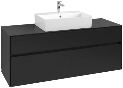 Picture of VILLEROY BOCH Collaro Vanity unit, 4 pull-out compartments, 1400 x 548 x 500 mm, Volcano Black / Volcano Black #C13100VL